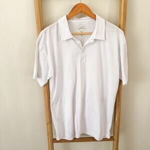 True Classic White Polo Shirt Mens XL Short Sleeve Cotton Blend Casual Golf